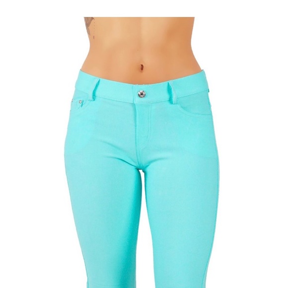 Turquoise Jeggings - Picture 2 of 6